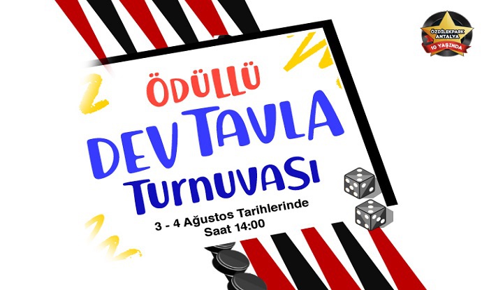 ÖDÜLLÜ DEV TAVLA TURNUVASI ÖZDİLEKPARK ANTALYA' DA