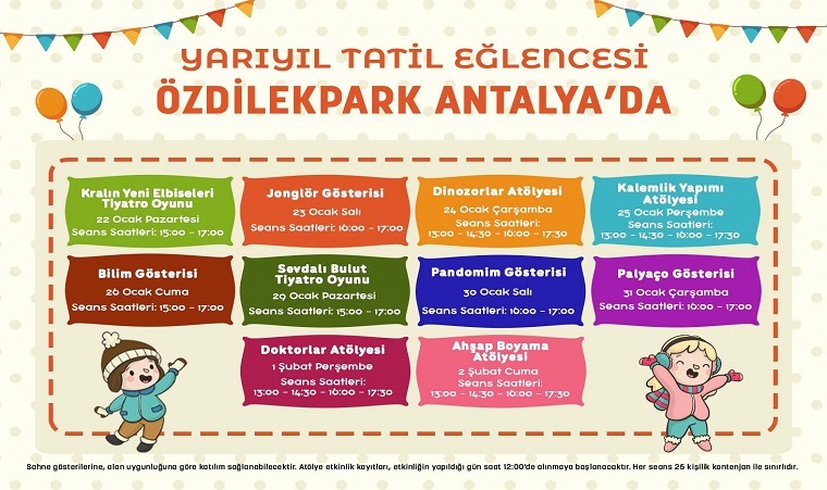 YARIYIL TATİL EĞLENCESİ ÖZDİLEKPARK ANTALYA'DA!